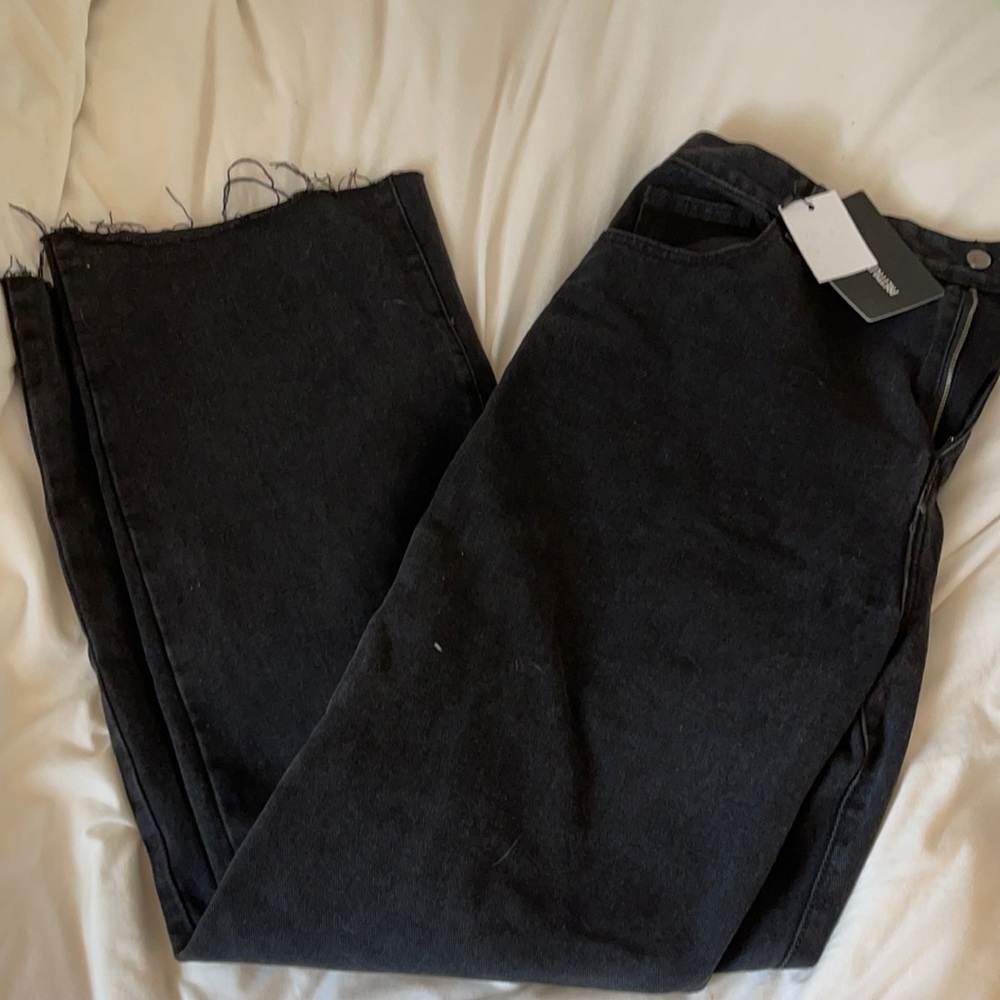 NWT raw hem black jeans